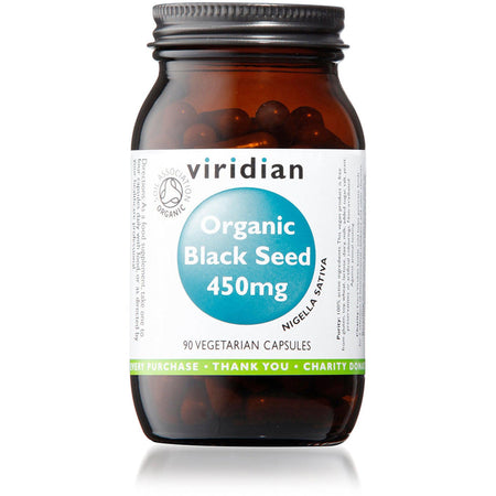 Viridian Organic Black Seed 450mg 90 Veg Caps- Lillys Pharmacy and Health Store