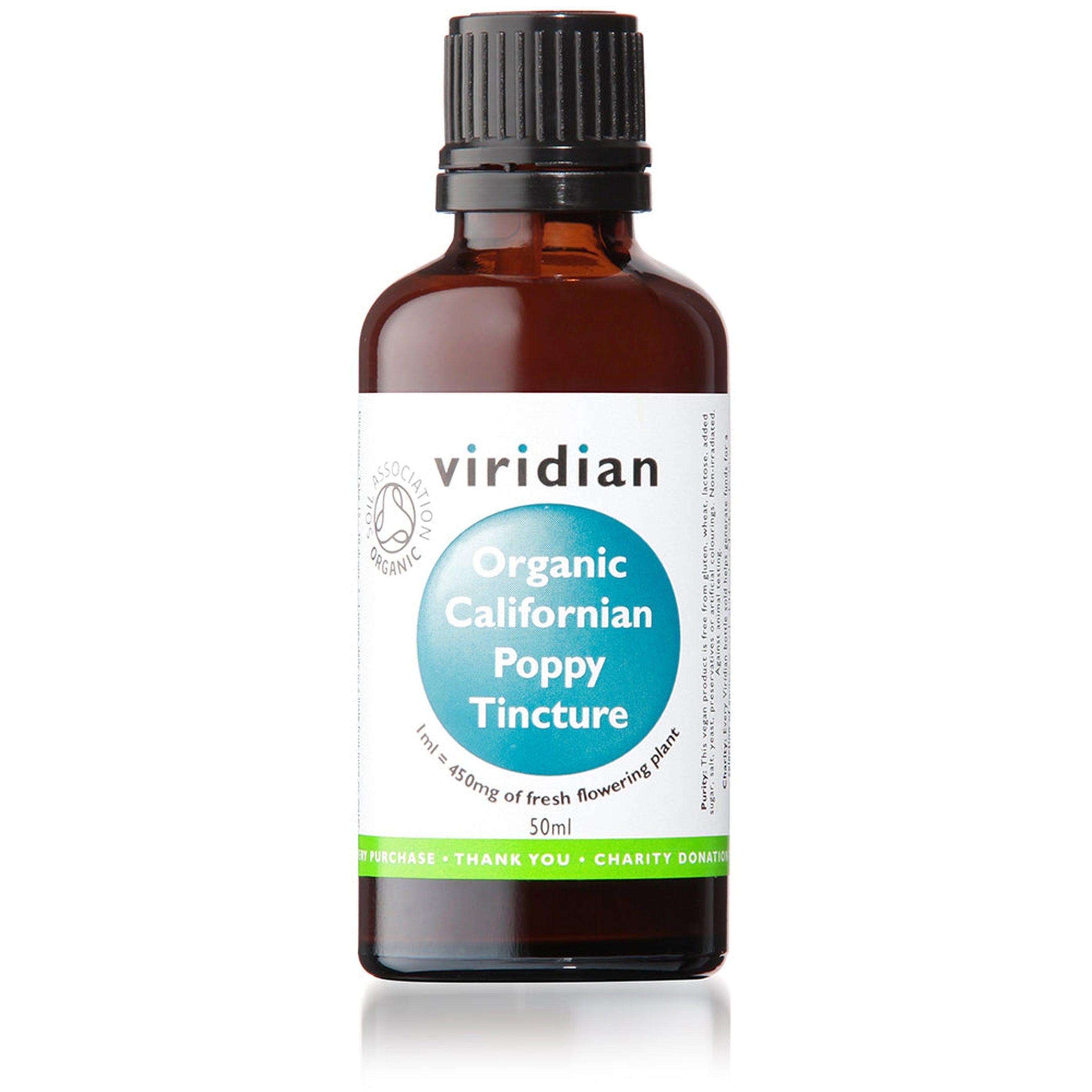 Viridian Organic California Poppy Tincture 50ml- Lillys Pharmacy and Health Store