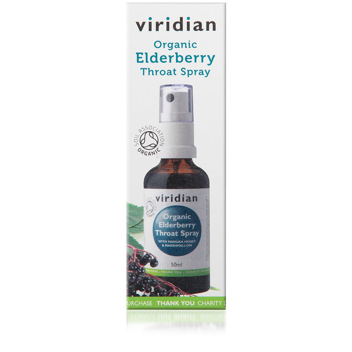 Viridian Organic Elderberry Throat Spray 50ml- Lillys Pharmacy and Health Store