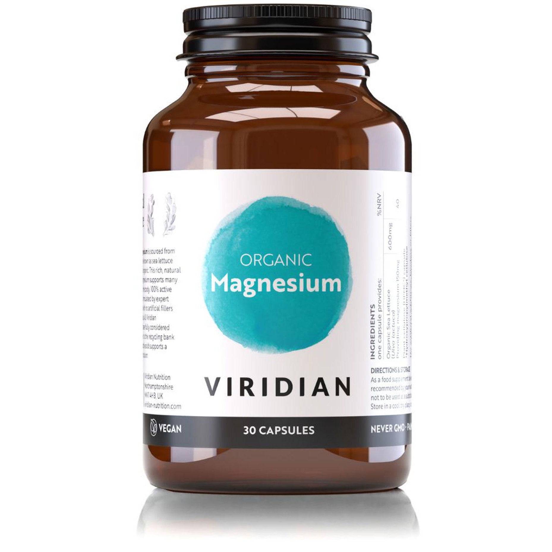 Viridian Organic Magnesium 30 Veg Caps- Lillys Pharmacy and Health Store