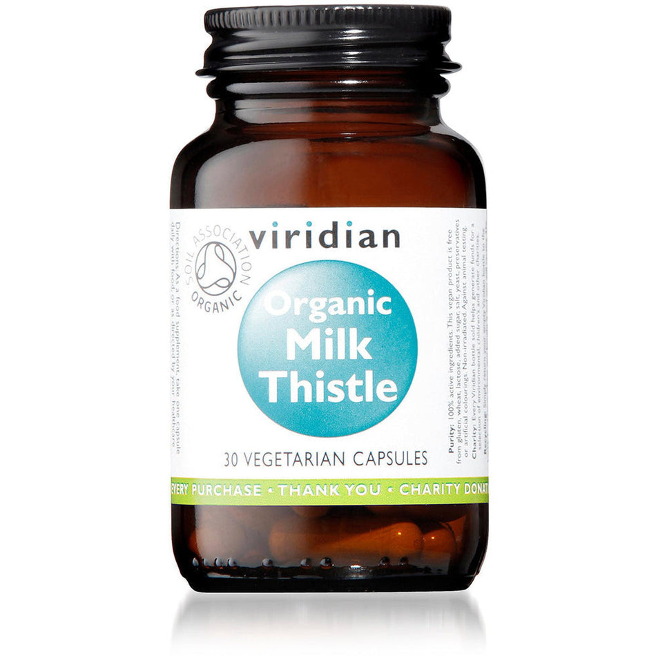 Viridian Organic Milk Thistle 400mg 30 Veg Caps- Lillys Pharmacy and Health Store