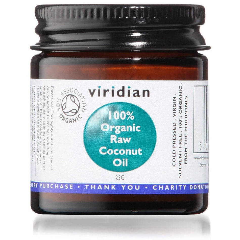Viridian Organic Raw Coconut Oil 25g- Lillys Pharmacy and Health Store