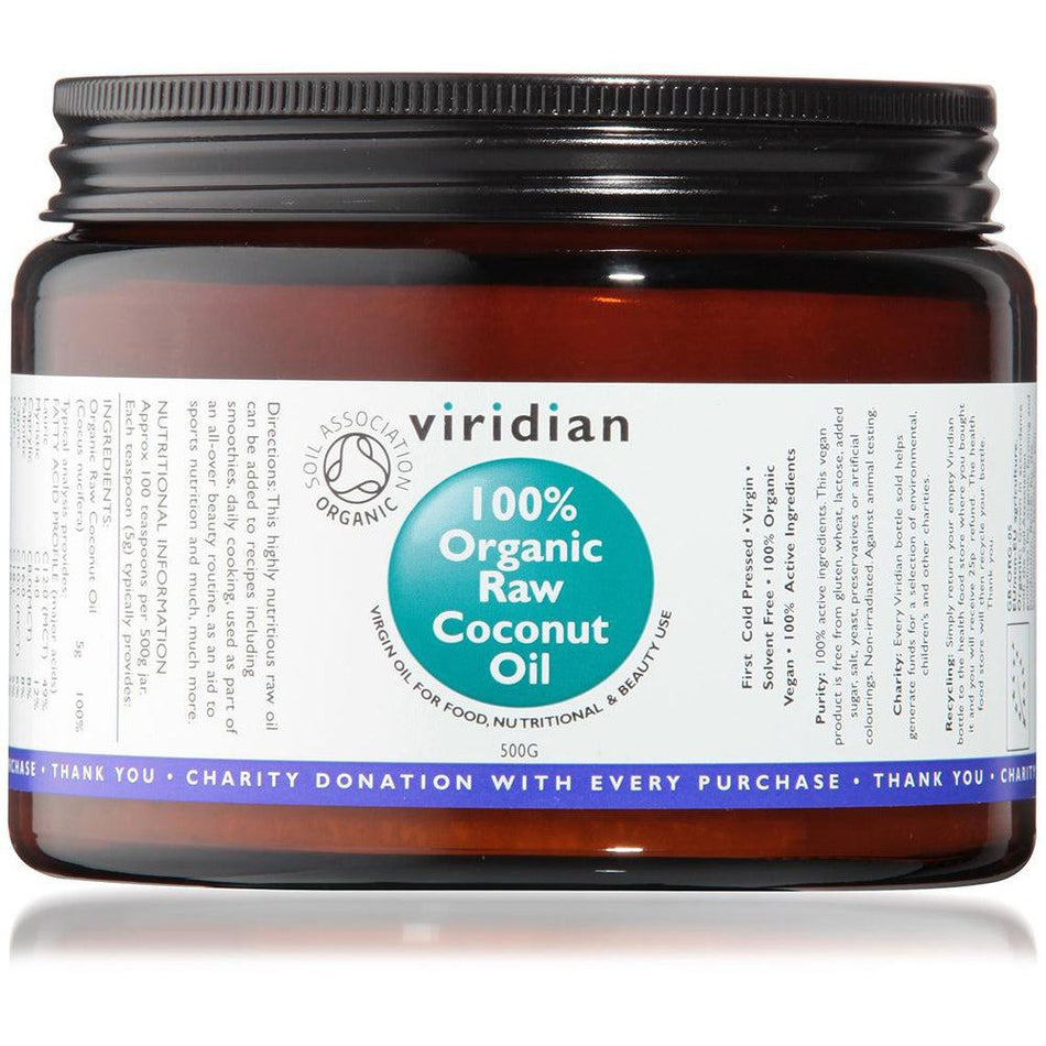 Viridian Organic Raw Coconut Oil 500g- Lillys Pharmacy and Health Store