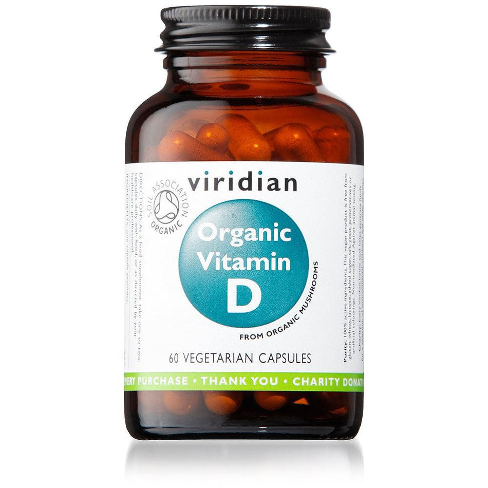 Viridian Organic Vitamin D2 400iu 60 Veg Caps- Lillys Pharmacy and Health Store