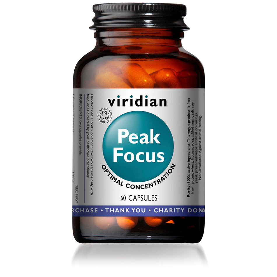 Viridian Peak Focus 60 Veg Caps- Lillys Pharmacy and Health Store