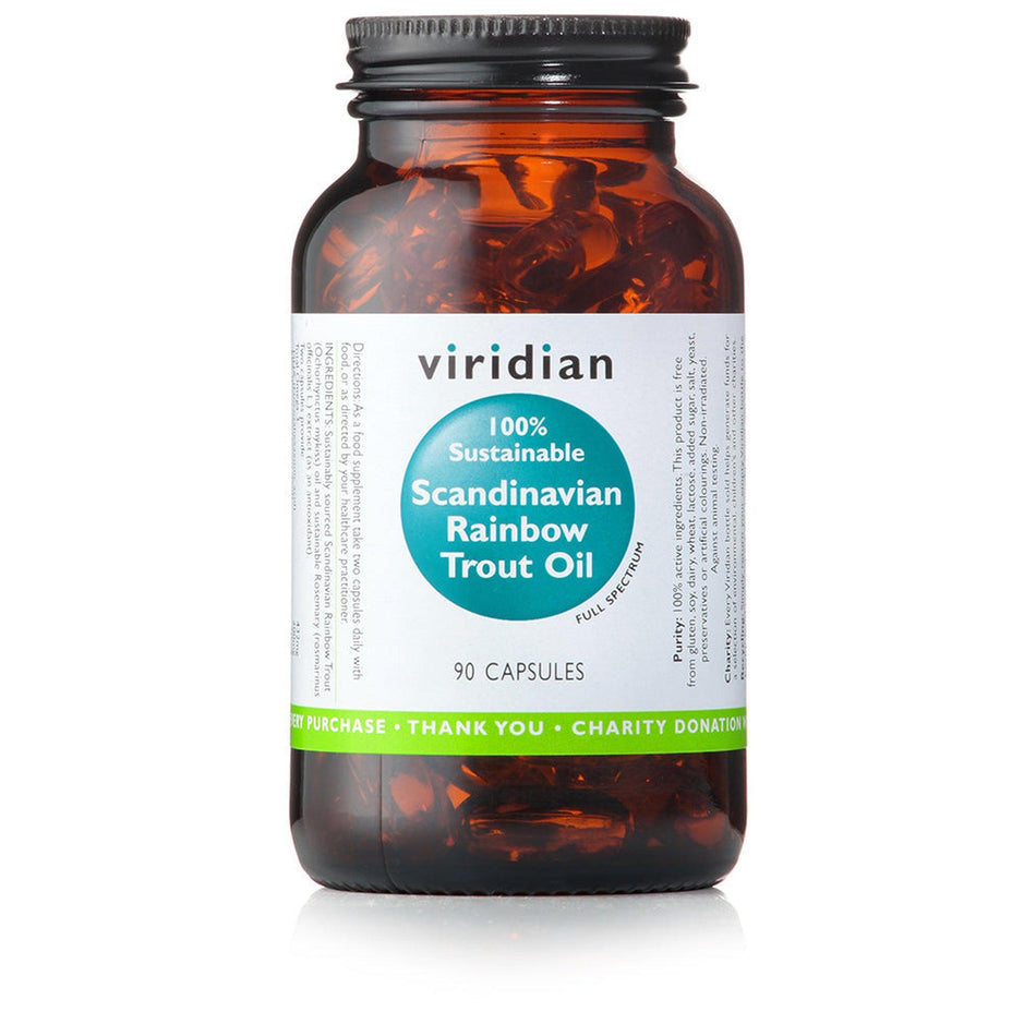 Viridian Sust. Scandinavian Rainbow Trout Oil 90 Soft Gels- Lillys Pharmacy and Health Store