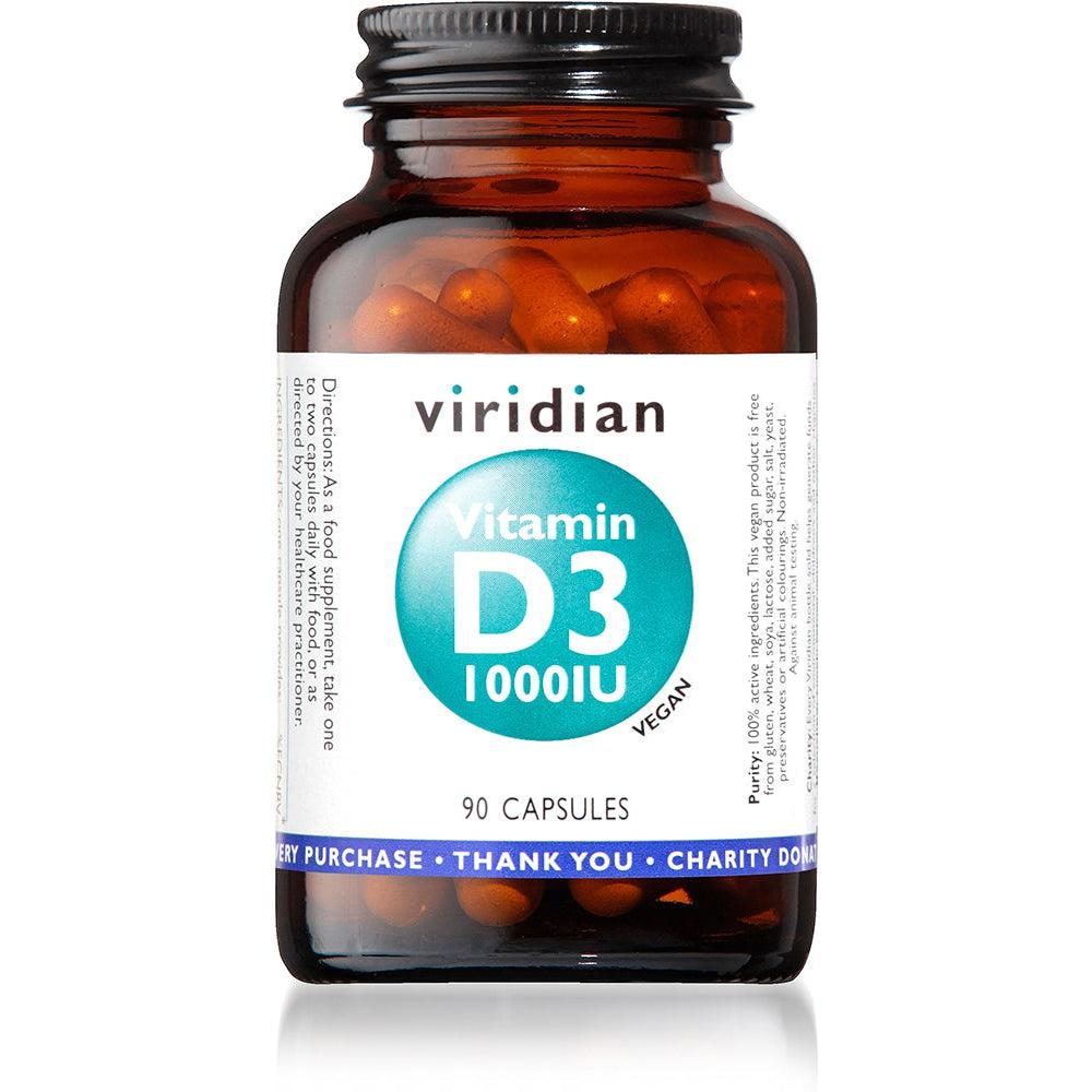 Viridian Vitamin D3 1000iu 90 Veg Caps- Lillys Pharmacy and Health Store