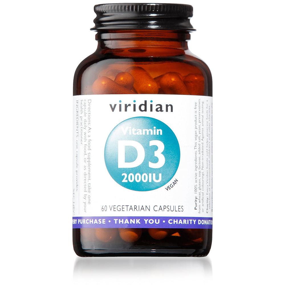 Viridian Vitamin D3 2000iu 60 Veg Caps- Lillys Pharmacy and Health Store