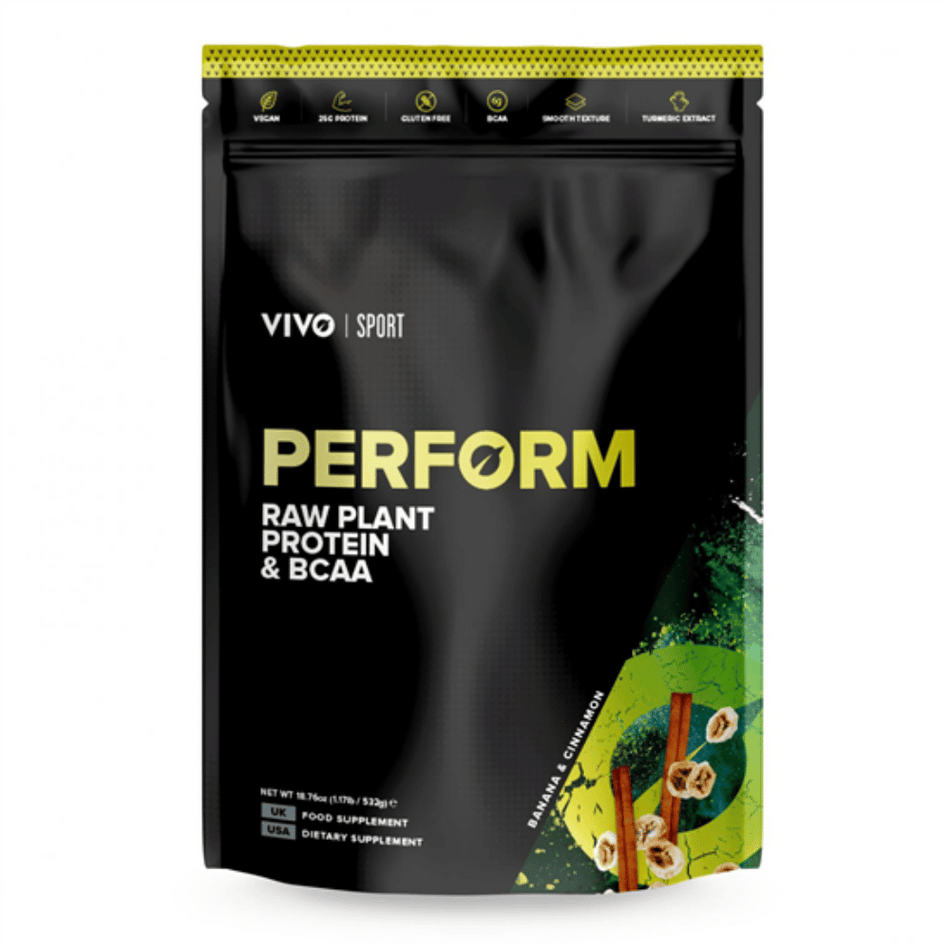 Vivo Life Perform Raw Plant Protein & BCAA Banana & Cinnamon 532g- Lillys Pharmacy and Health Store